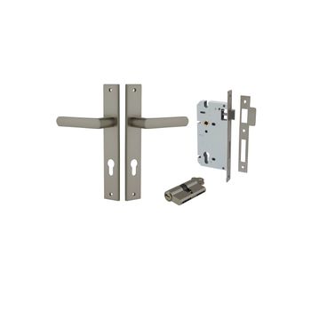 Osaka Lever - Rectangular Backplate Entrance Kit with High Security Lock