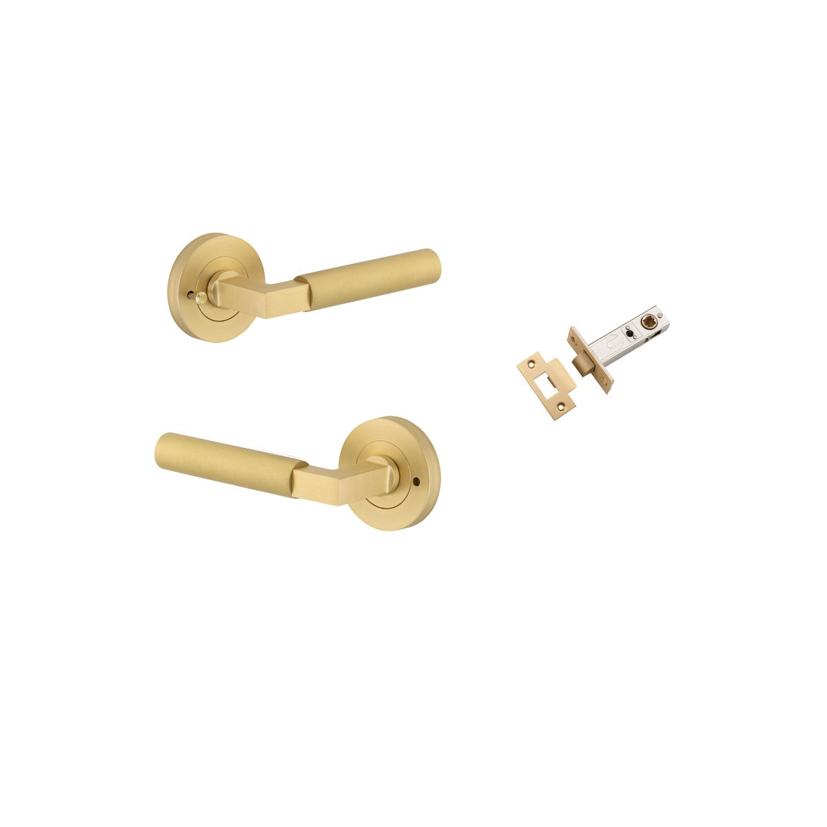16272KIBPRIV60 - Berlin Lever - Round Rose Privacy Kit (Inbuilt Privacy) - Brushed Gold PVD - Privacy
