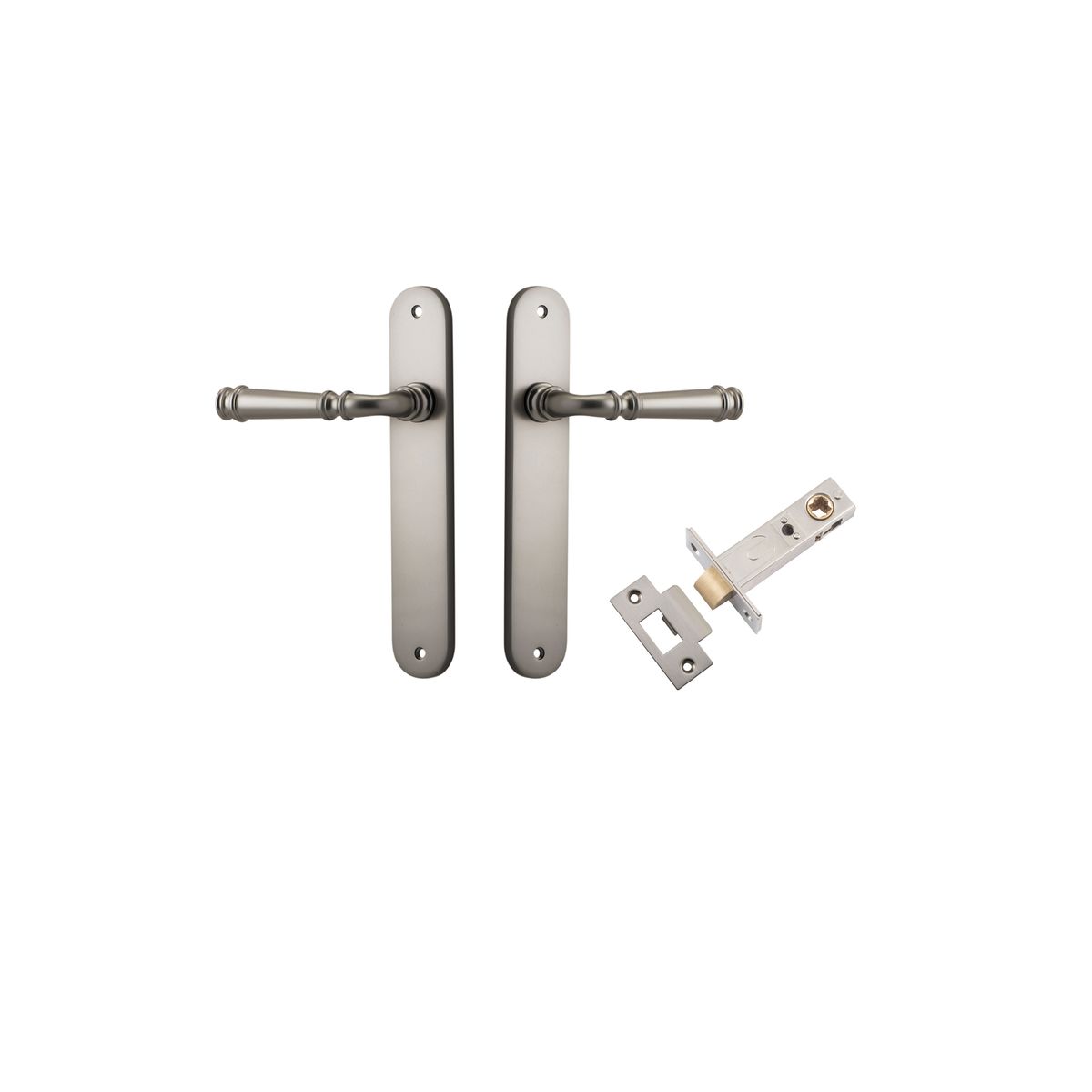 14730KPASS60 - Verona Lever - Oval Backplate Passage Kit - Satin Nickel - Passage