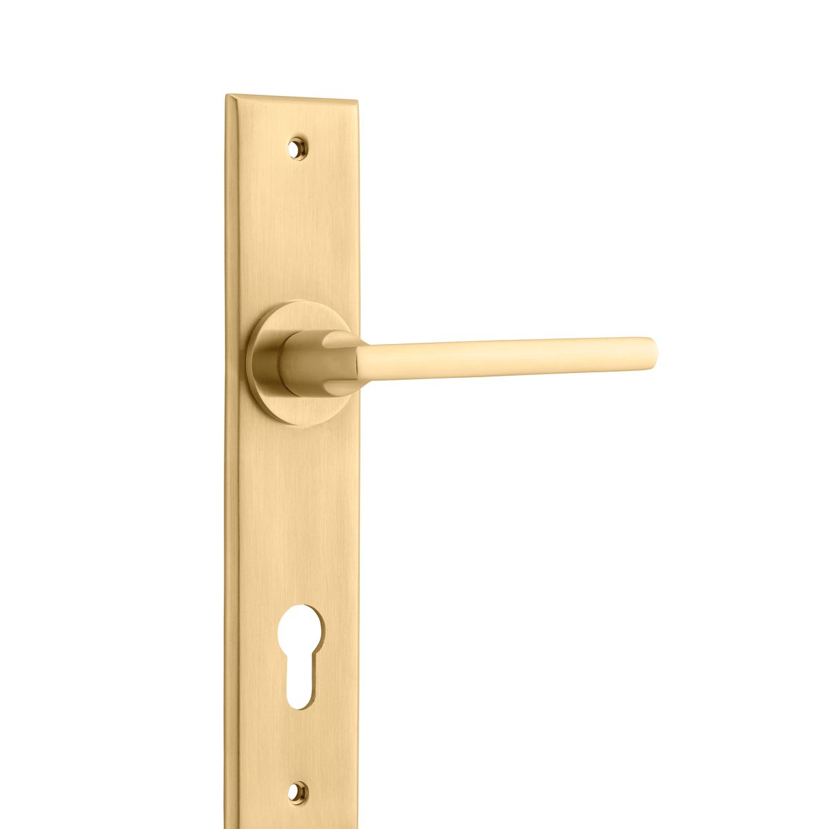 15282E85 - Baltimore Lever - Chamfered Backplate - Brushed Brass - Entrance