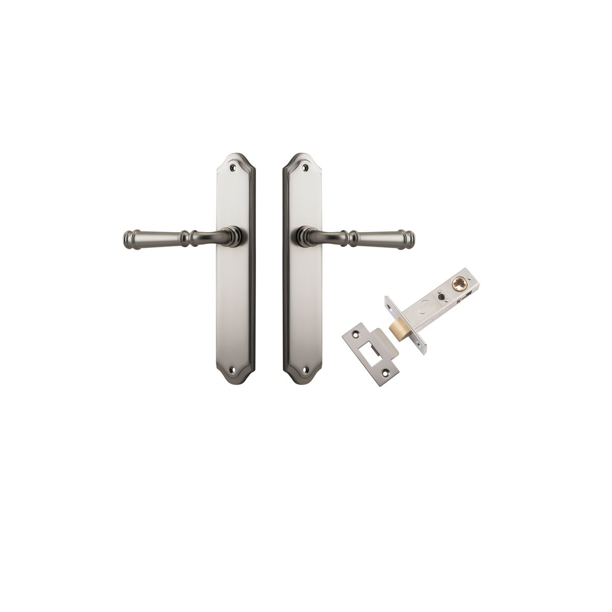 14718KPASS60 - Verona Lever - Shouldered Backplate Passage Kit - Satin Nickel - Passage