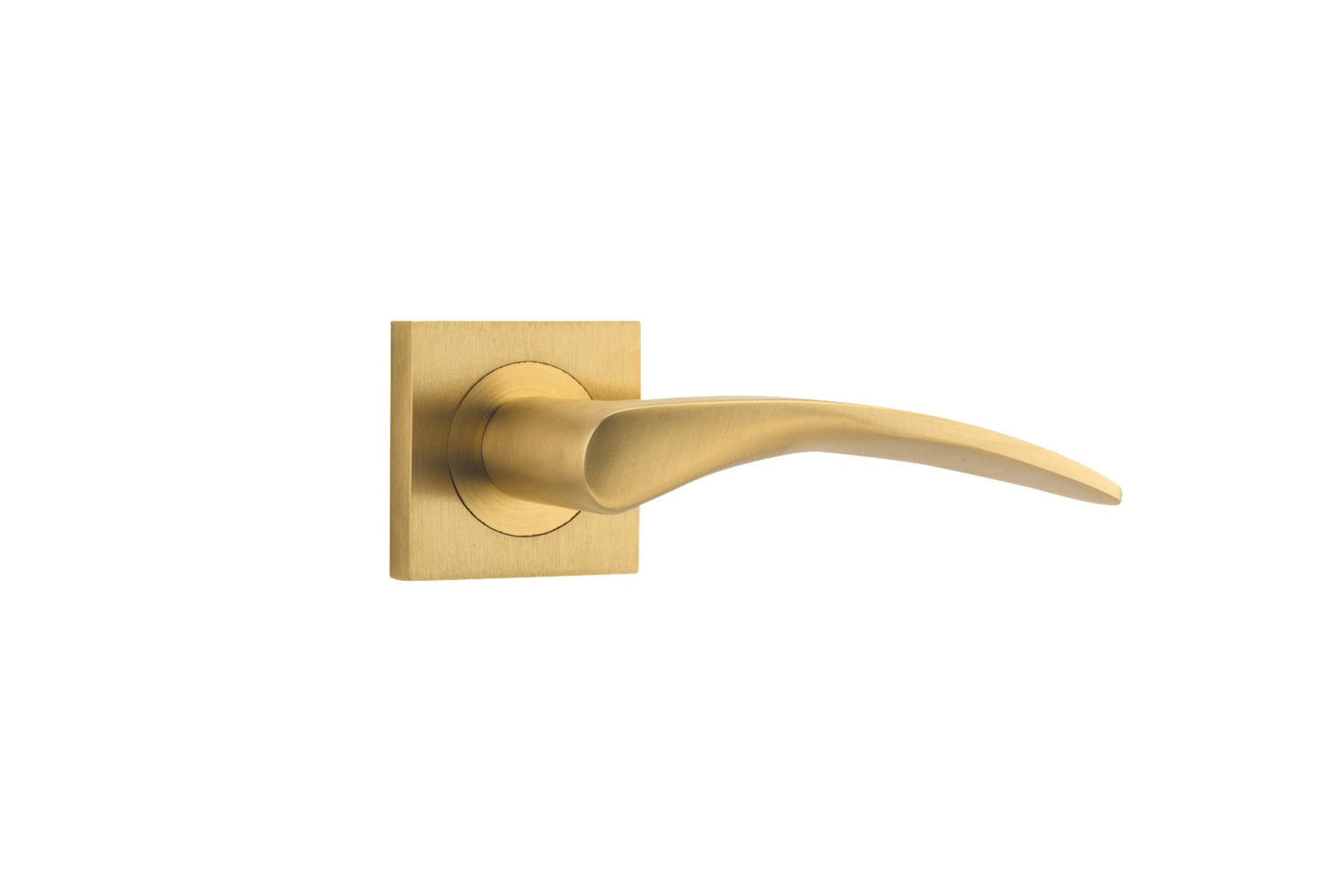 0459 - Oxford Lever - Square Rose - Brushed Brass - Passage