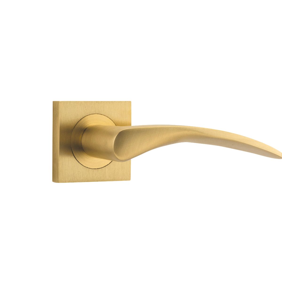 0459 - Oxford Lever - Square Rose - Brushed Brass - Passage