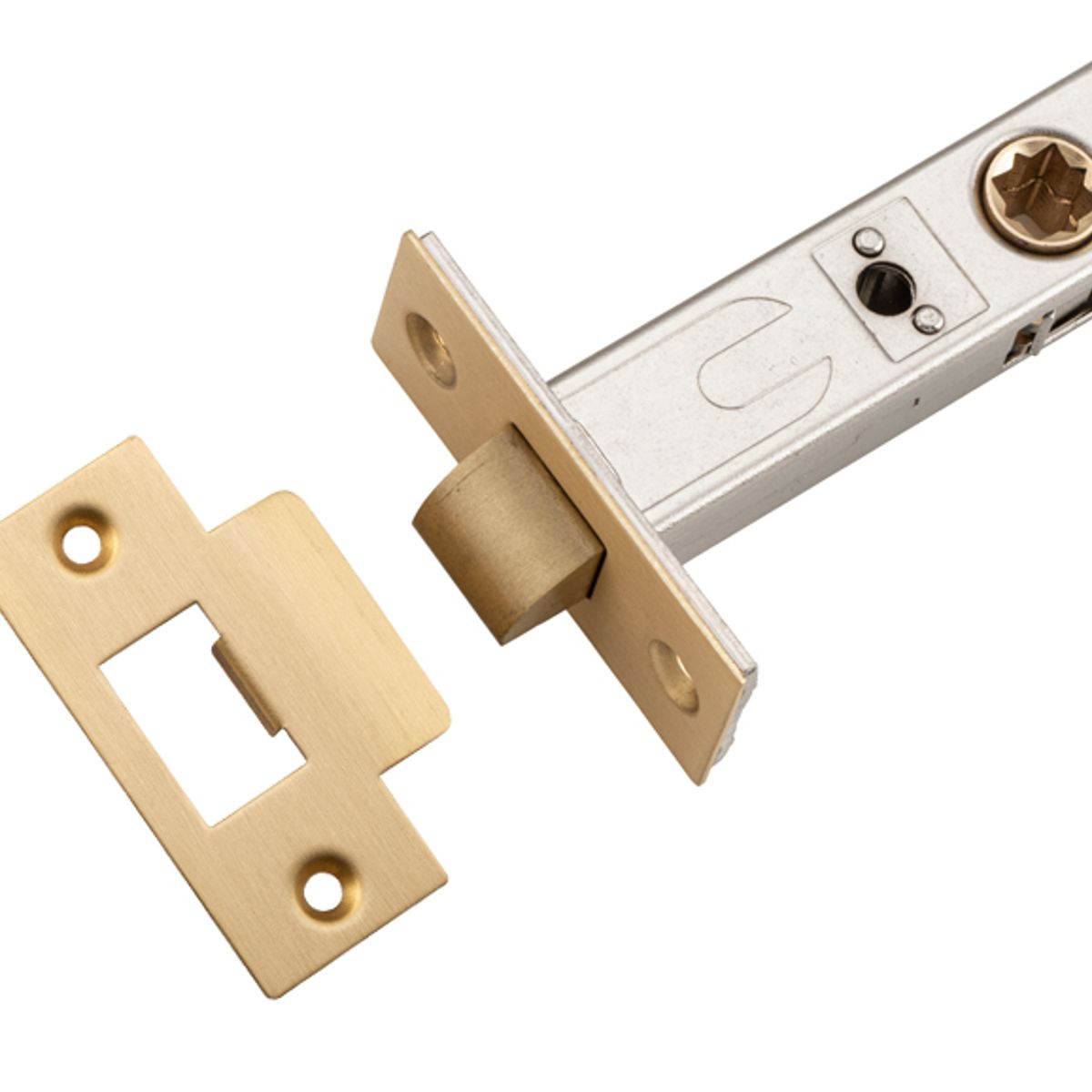 21499 - Hard Sprung Split Cam Tube Latch - 60mm Backset - Brushed Brass