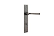 13708P85 - Annecy Lever - Rectangular Backplate - Distressed Nickel - Privacy