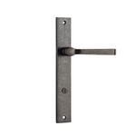 13708P85 - Annecy Lever - Rectangular Backplate - Distressed Nickel - Privacy