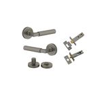 16861KPRIV60 - Brunswick Lever - Round Rose Privacy Kit - Graphite PVD - Privacy