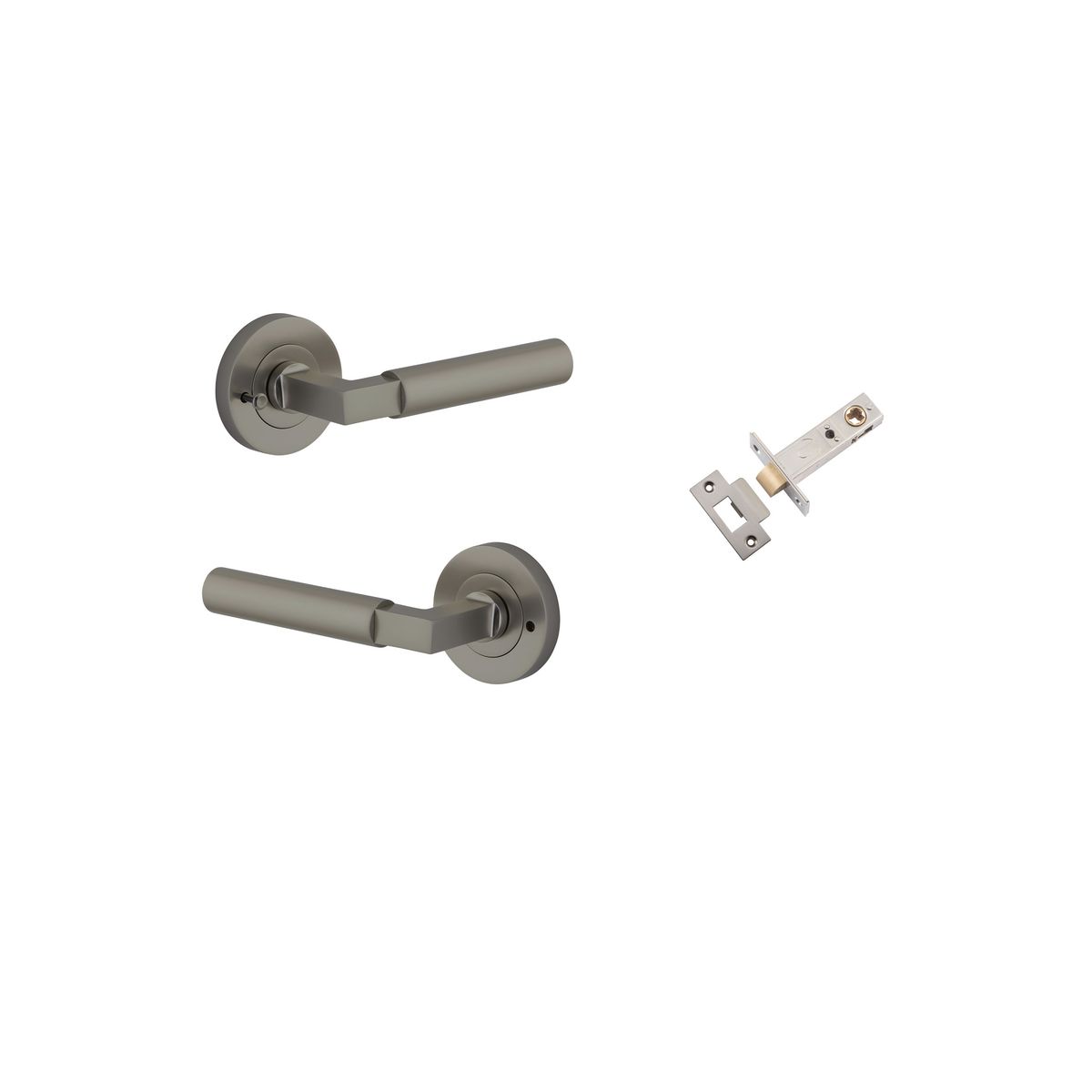 16872KIBPRIV60 - Berlin Lever - Round Rose Privacy Kit (Inbuilt Privacy) - Graphite PVD - Privacy