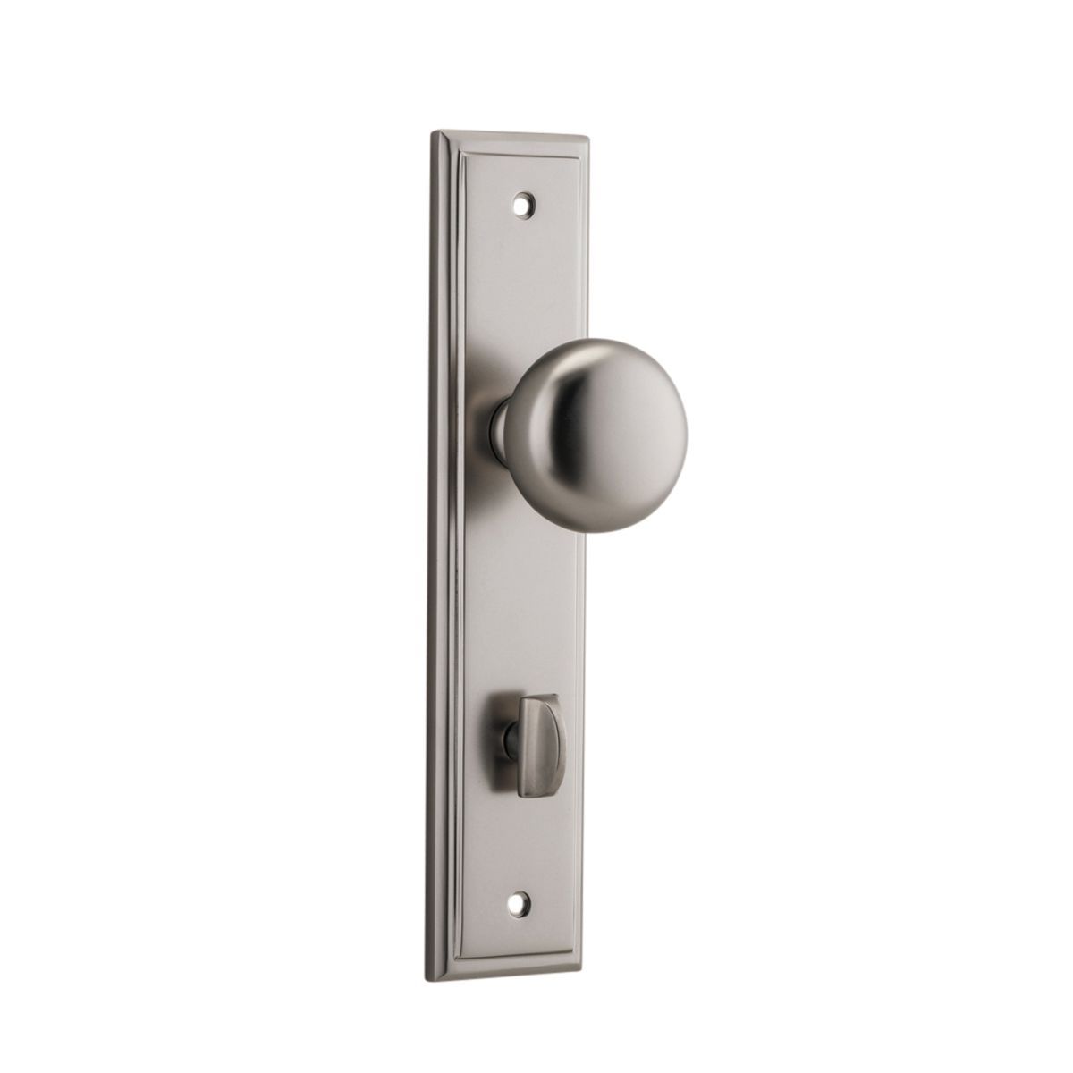 14840P85 - Cambridge Knob - Stepped Backplate - Satin Nickel - Privacy