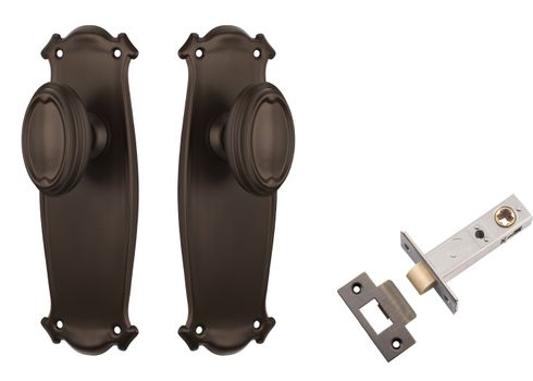 Bungalow Door Knob - Long Backplate Passage Set