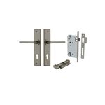 16782KENTR60KT - Baltimore Lever - Chamfered Backplate Entrance Kit with High Security Lock - Graphite PVD - Entrance