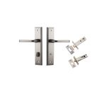 14744KPRIV60 - Annecy Lever - Stepped Backplate Privacy Kit with Privacy Turn - Satin Nickel - Privacy