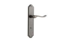 13922P85 - Stirling Lever - Shouldered Backplate - Distressed Nickel - Privacy