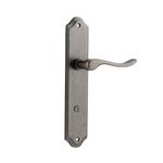 13922P85 - Stirling Lever - Shouldered Backplate - Distressed Nickel - Privacy