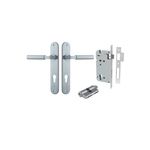 12266KENTR60KK - Berlin Lever - Oval Backplate Entrance Kit with High Security Lock - Brushed Chrome - Entrance