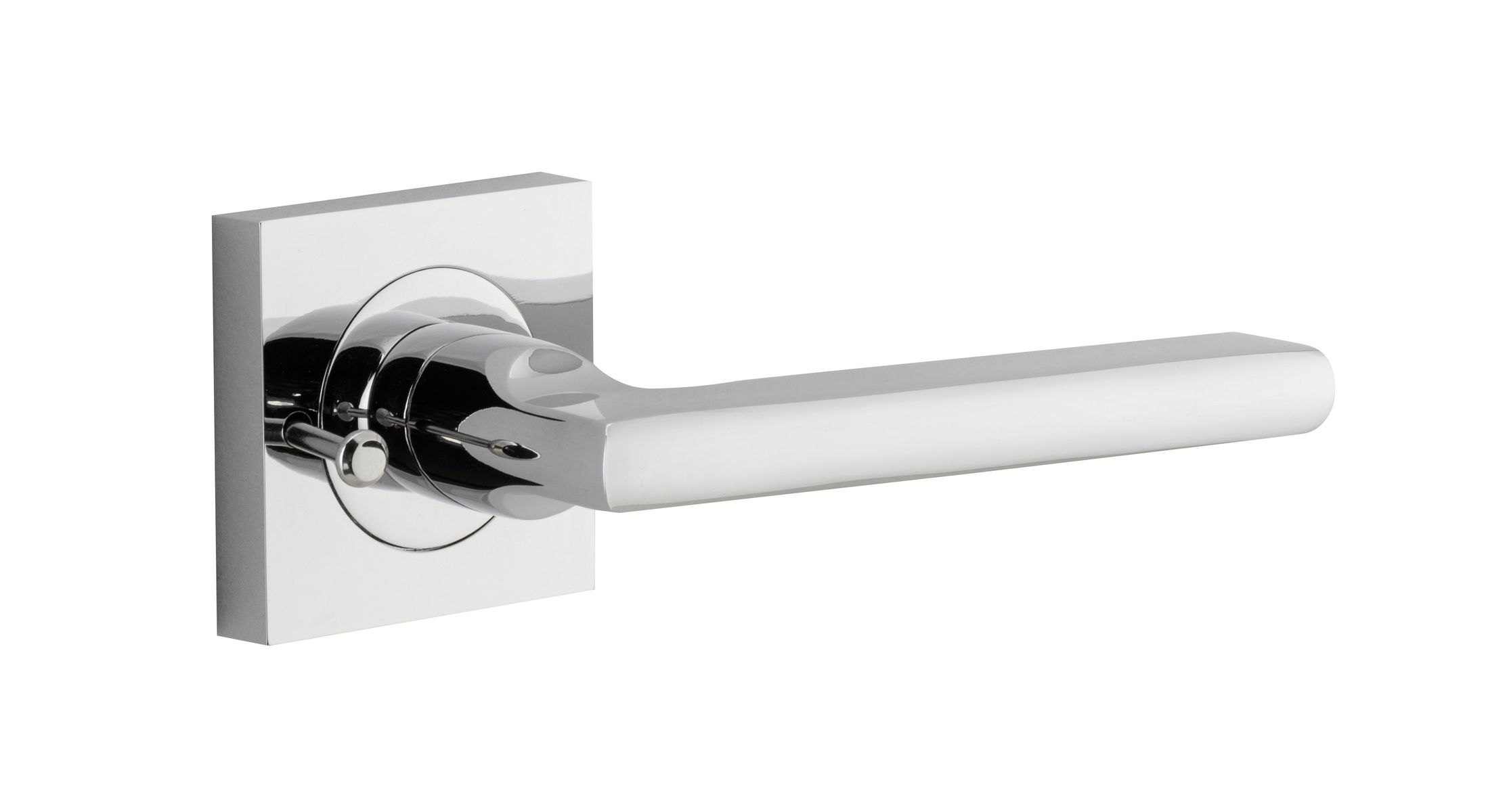 0274KIBPRIV60 - Baltimore Lever - Square Rose (Inbuilt Privacy) - Polished Chrome - Privacy