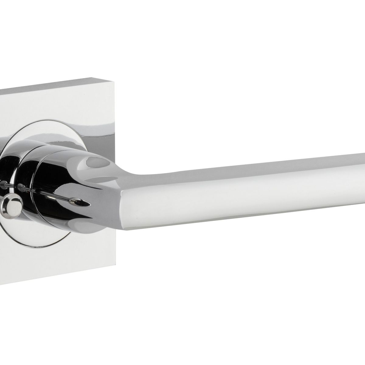 0274KIBPRIV60 - Baltimore Lever - Square Rose (Inbuilt Privacy) - Polished Chrome - Privacy