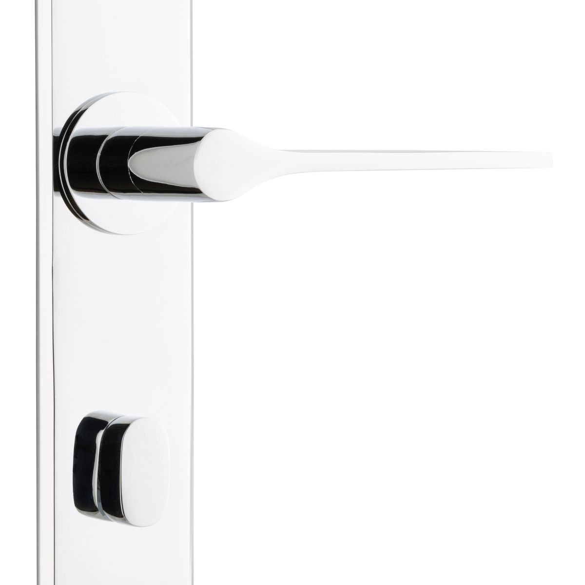 11758P85 - Como Lever - Chamfered Backplate - Polished Chrome - Privacy
