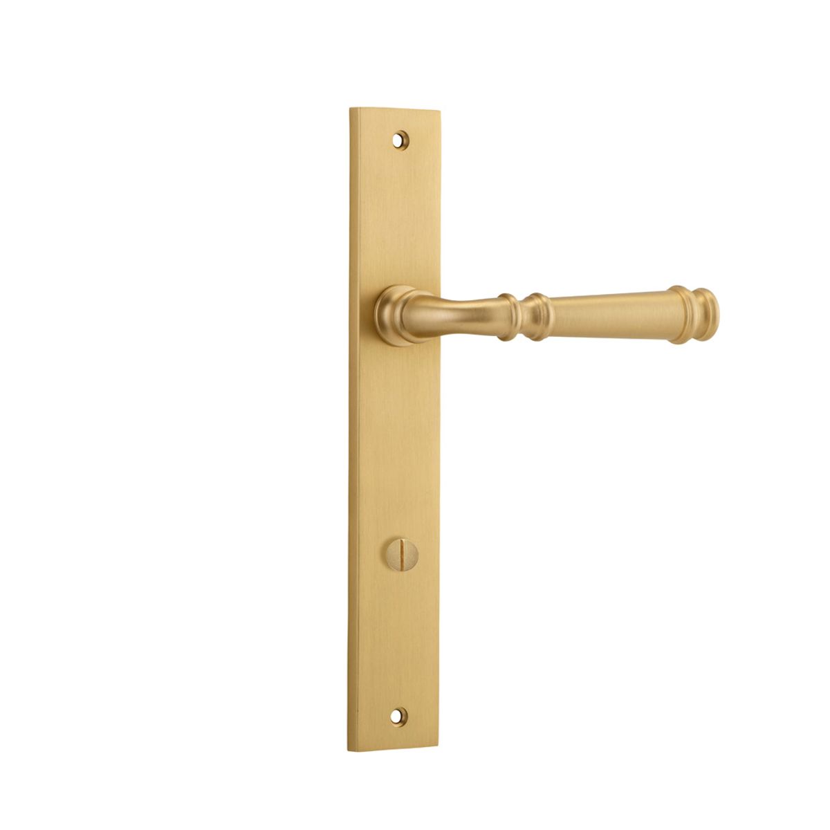 13206P85 - Verona Lever - Rectangular Backplate - Brushed Brass - Privacy