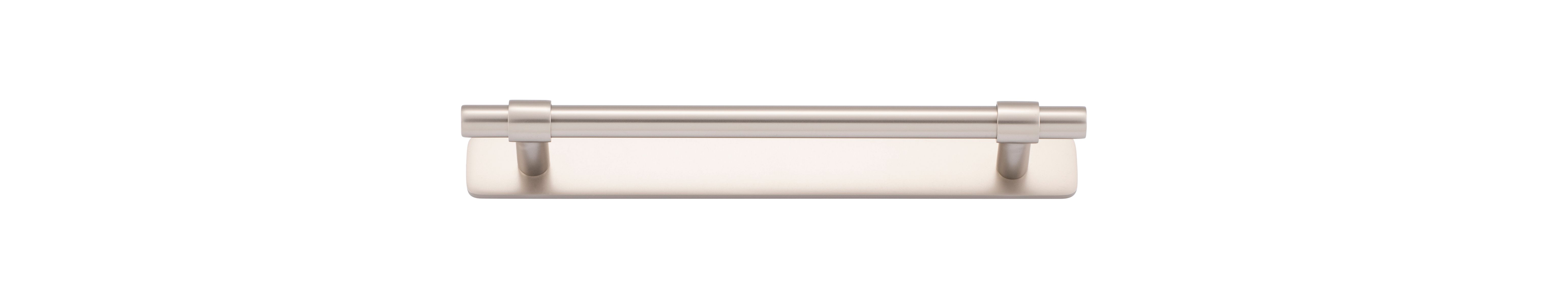 21019B - Helsinki Cabinet Pull with Backplate - CTC160mm - Satin Nickel