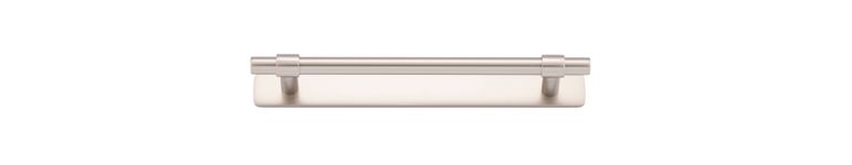 21019B - Helsinki Cabinet Pull with Backplate - CTC160mm - Satin Nickel