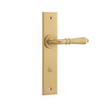 15780P85 - Sarlat Lever - Chamfered Backplate - Brushed Brass - Privacy