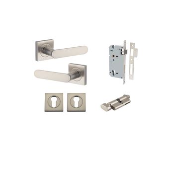 Bronte Lever - Square Rose Entrance Kit with High Security Lock
