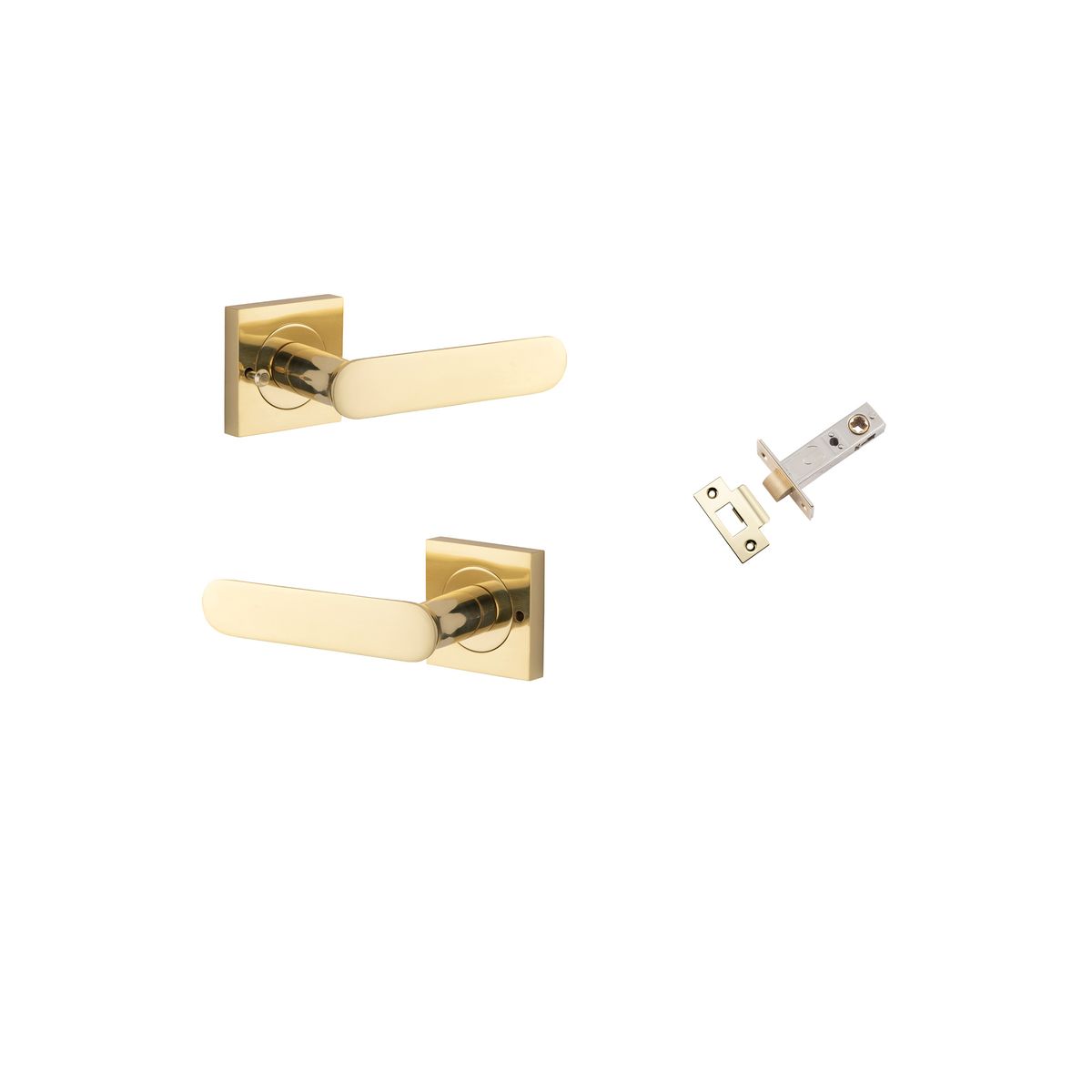 0400KIBPRIV60 - Bronte Lever - Square Rose Privacy Kit (Inbuilt Privacy) - Polished Brass - Privacy