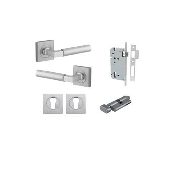 Berlin Lever - Square Rose Entrance Kit with High Security Lock