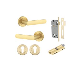 Osaka Lever - Round Rose Entrance Kit with Separate High Security Lock