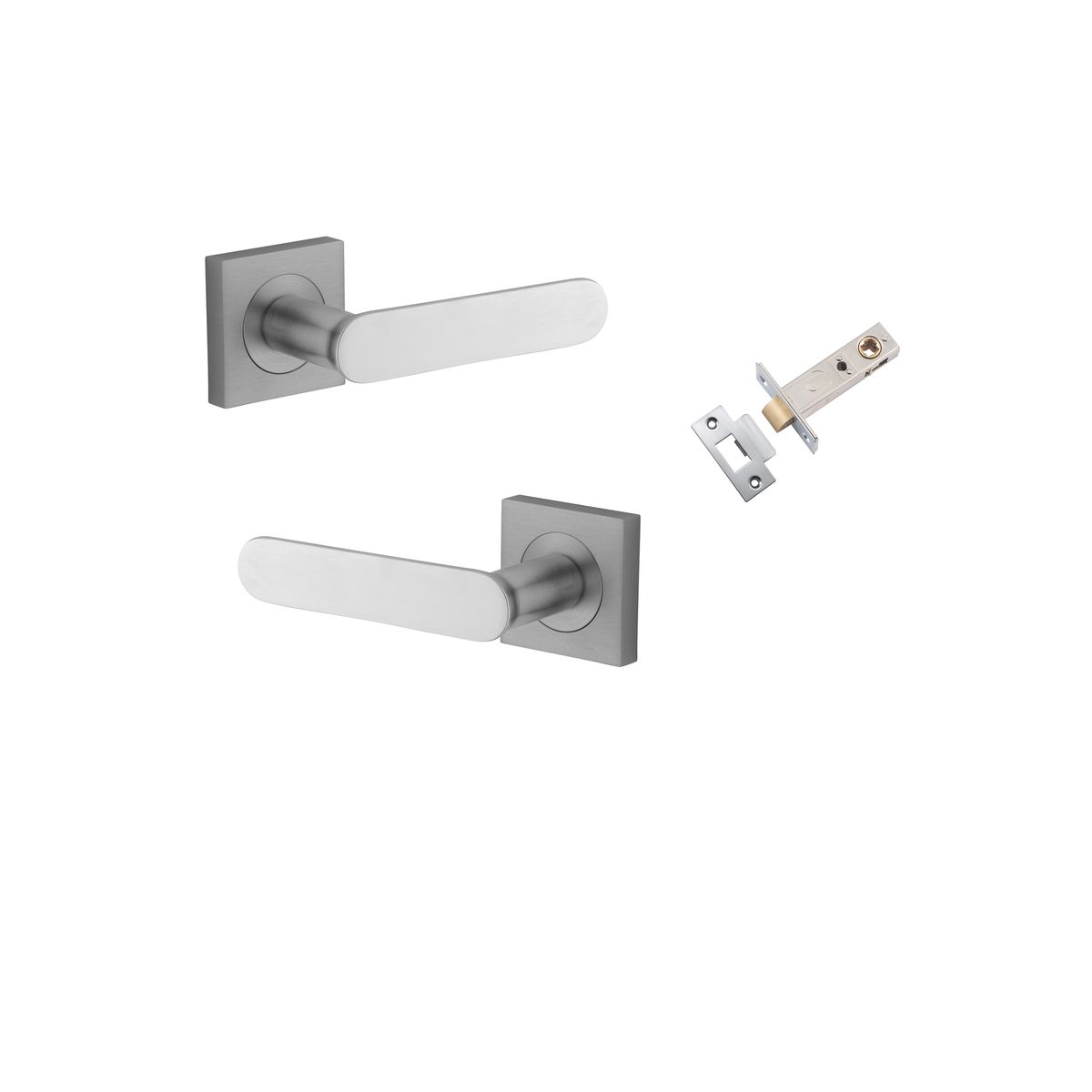 0405KPASS60 - Bronte Lever - Square Rose Passage Kit - Brushed Chrome - Passage