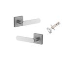 0405KPASS60 - Bronte Lever - Square Rose Passage Kit - Brushed Chrome - Passage