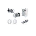 0224KENTR60KT - Guildford Knob - Round Rose Entrance Kit with Separate High Security Lock - Polished Chrome - Entrance