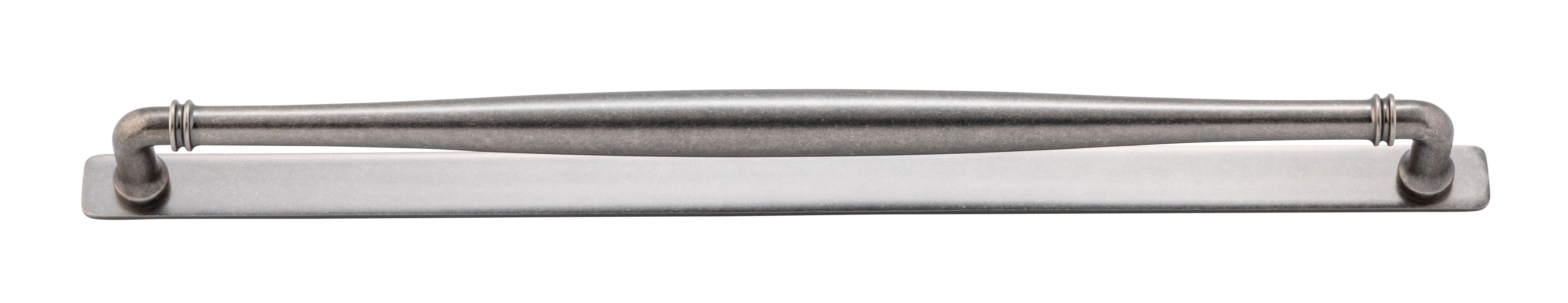 21107B - Sarlat Cabinet Pull with Backplate - CTC450mm - Distressed Nickel