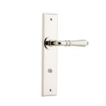 14280P85 - Sarlat Lever - Chamfered Backplate - Polished Nickel - Privacy