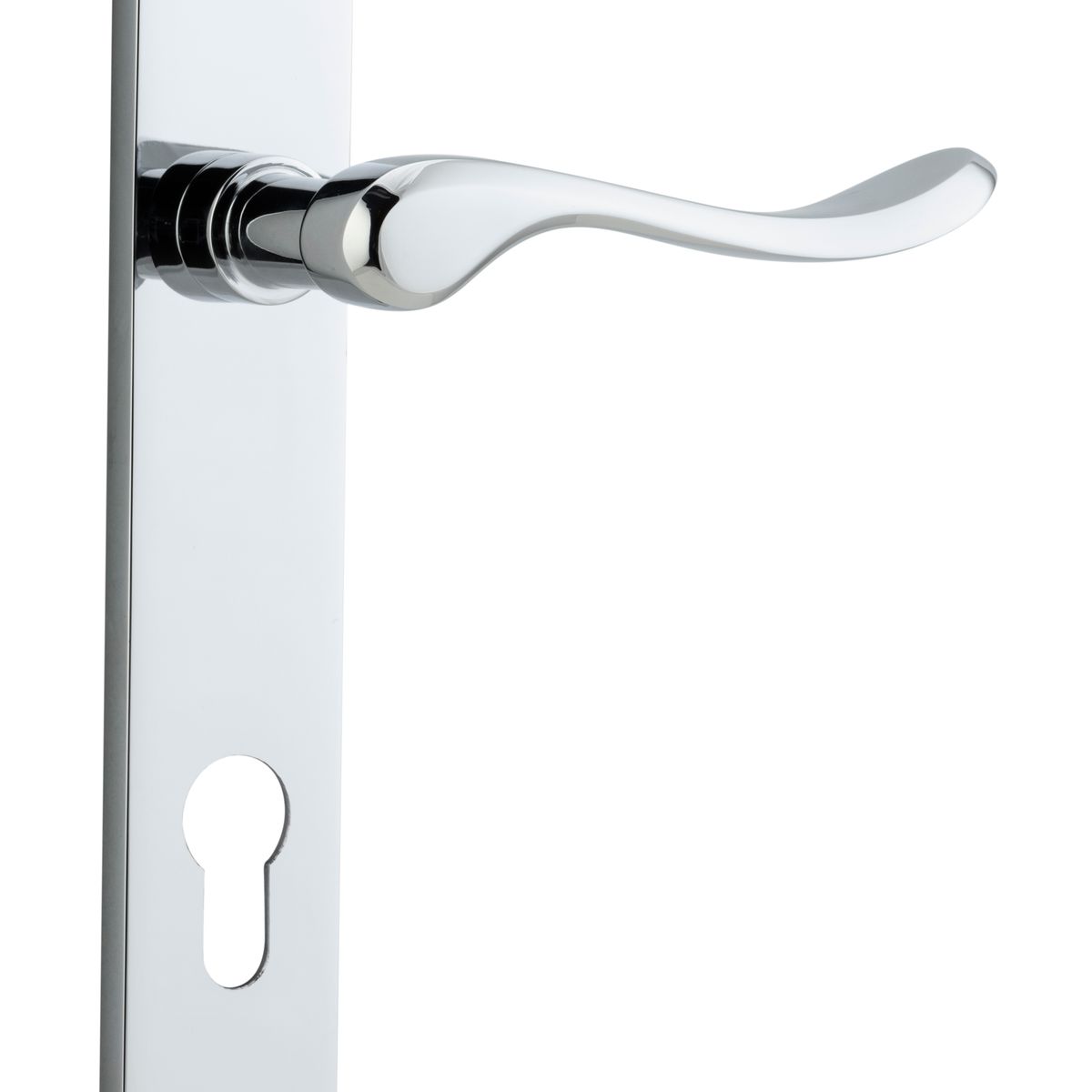 11920E85 - Stirling Lever - Rectangular Backplate - Polished Chrome - Entrance