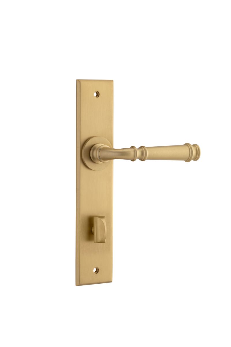 13286P85 - Verona Lever - Chamfered Backplate - Brushed Brass - Privacy