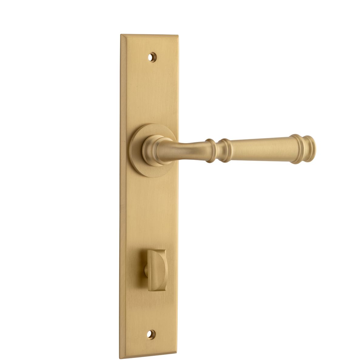 13286P85 - Verona Lever - Chamfered Backplate - Brushed Brass - Privacy