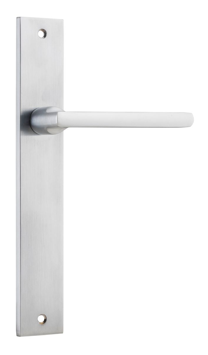 12202 - Baltimore Lever - Rectangular Backplate - Brushed Chrome - Passage