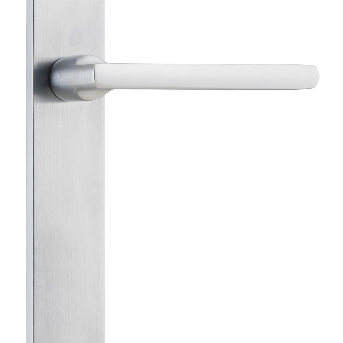 12202 - Baltimore Lever - Rectangular Backplate - Brushed Chrome - Passage