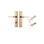 10244KPRIV60 - Annecy Lever - Stepped Backplate Privacy Kit with Privacy Turn - Polished Brass - Privacy