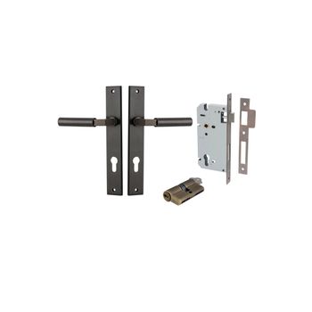 Berlin Lever - Rectangular Backplate Entrance Kit with High Security Lock