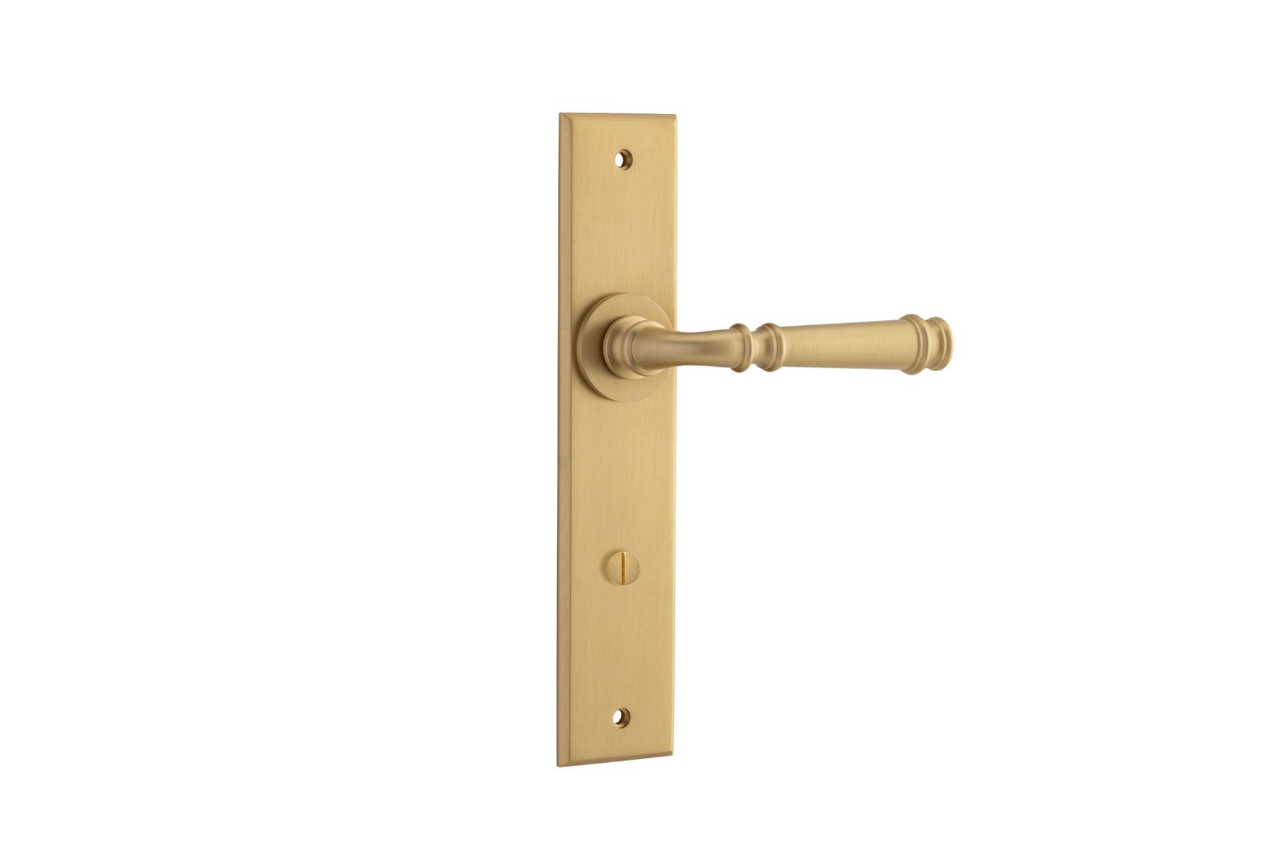 13286P85 - Verona Lever - Chamfered Backplate - Brushed Brass - Privacy