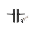 12902KPASS60 - Helsinki Lever - Stepped Backplate Passage Kit - Matt Black - Passage