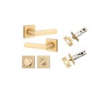21186KPRIV60 - Osaka Lever - Square Rose Privacy Kit with Separate Privacy Turn - Brushed Brass - Privacy