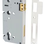 6094 - 85mm Euro Roller Mortice Lock - 45mm Backset - Polished Nickel