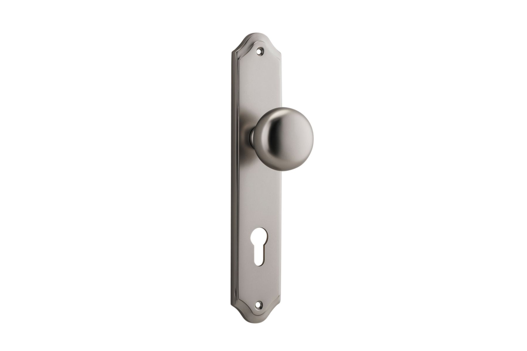 14828E85 - Cambridge Knob - Shouldered Backplate - Satin Nickel - Entrance