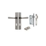 13872KENTR60KK - Copenhagen Lever - Rectangular Backplate Entrance Kit with High Security Lock - Distressed Nickel - Entrance