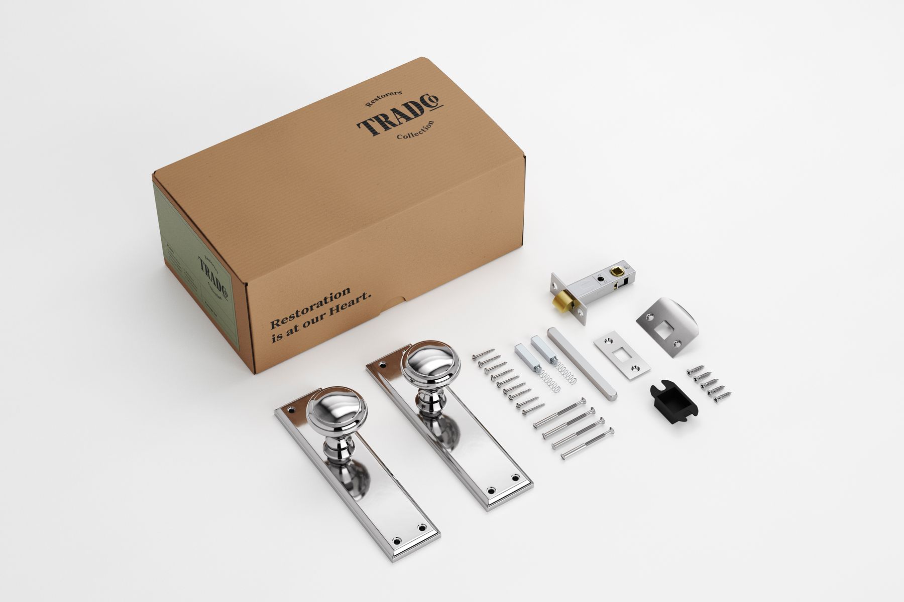 Milton Door Knob - Long Backplate Passage Set