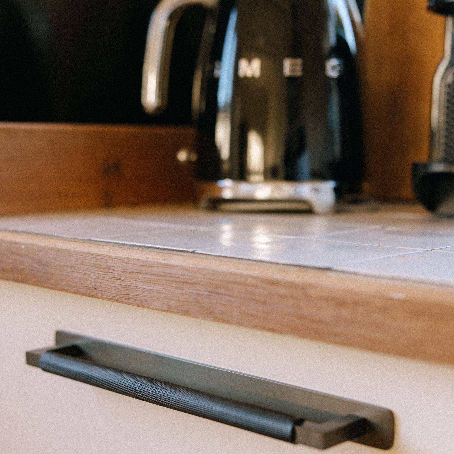 16960B - Brunswick Cabinet Pull with Backplate  - CTC160mm - Graphite PVD